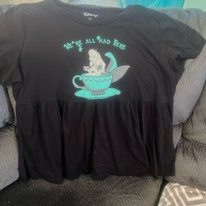 Torrid size 3 Alice in wonderland peplum tshirt
